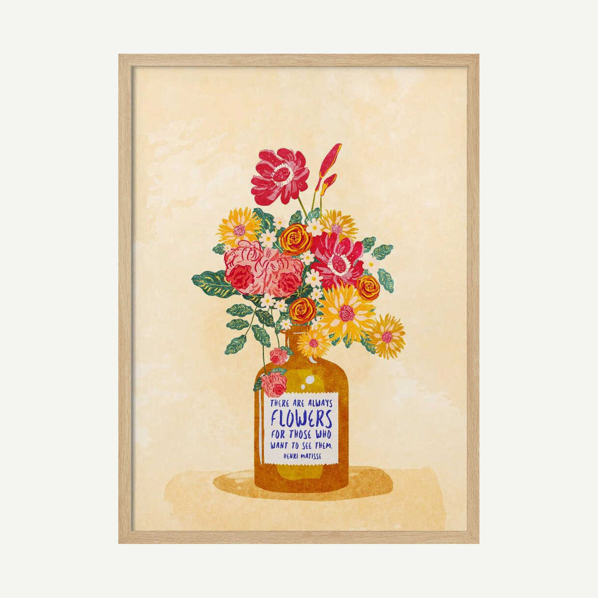 Always flowers Art Print UK — Botanical Vibrant Wall Art — Living Room — Wall It All Prints