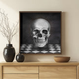 Vintage Skull Golden Halo Halloween Wall Art Print – Gothic Occult Halloween Poster