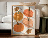 Painted Autumn Pumpkins Halloween Wall Art Print – Spooky Halloween Poster