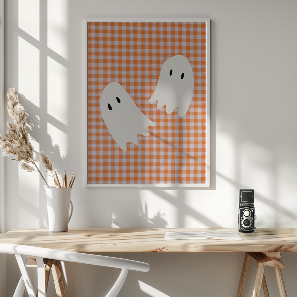 Playful Halloween Ghosts Halloween Wall Art Print – Cute Kawaii Halloween Poster