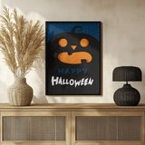 Happy Halloween Jack-O'-Lantern Halloween Wall Art Print – Cute Kawaii Halloween Poster