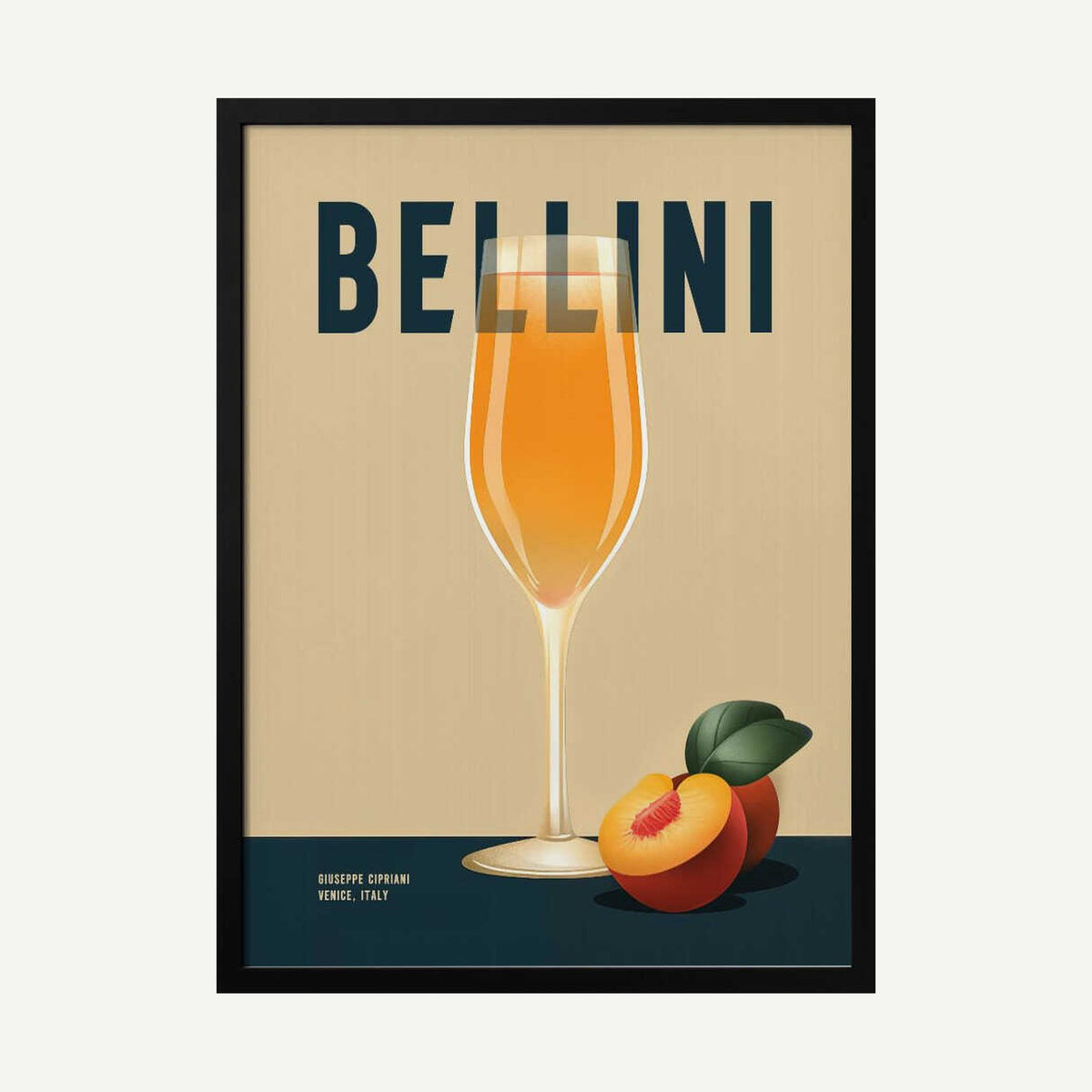 Bellini Peach Cocktail Art Print UK — Abstract Vibrant Wall Art — Kitchen — Wall It All Prints