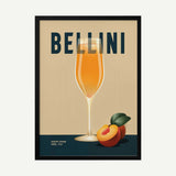 Bellini Peach Cocktail Art Print UK — Abstract Vibrant Wall Art — Kitchen — Wall It All Prints