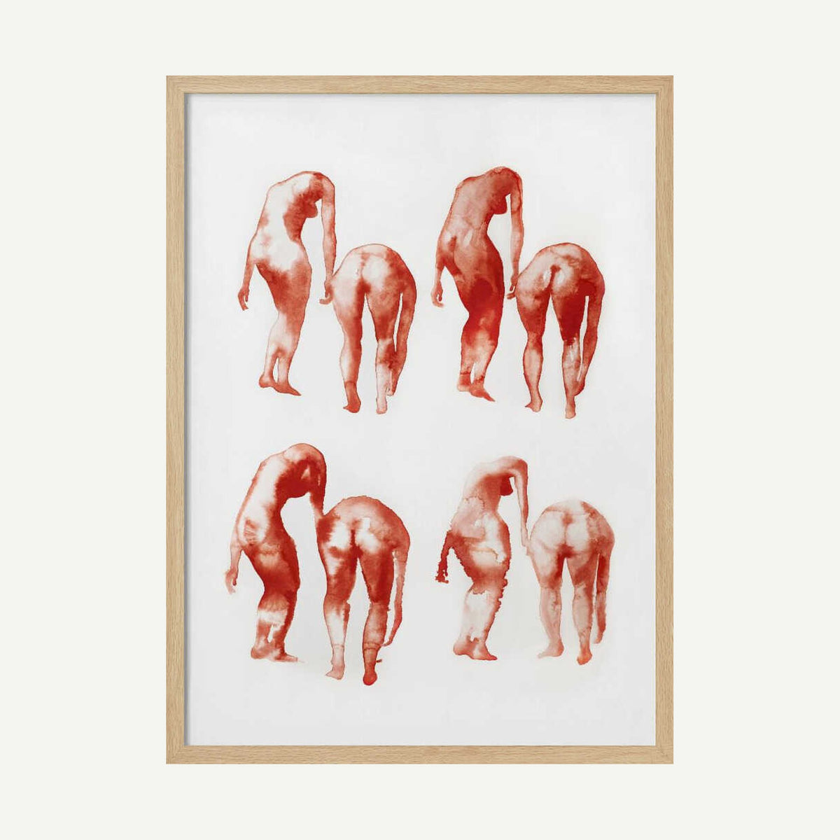 Bending Nude Forms Art Print UK — Abstract Vibrant Wall Art — Office — Wall It All Prints