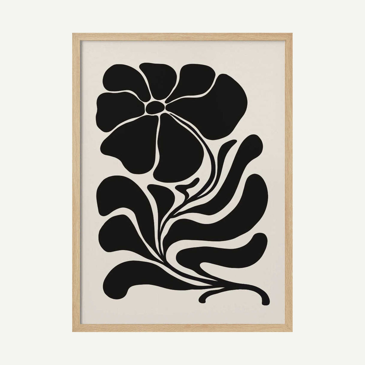 Black Floral Silhouette Art Print UK — Botanical Dark Wall Art — Office — Wall It All Prints