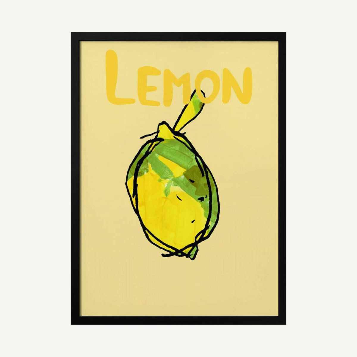 Bright Yellow Lemon Art Print UK — Abstract Vibrant Wall Art — Kitchen — Wall It All Prints