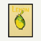 Bright Yellow Lemon Art Print UK — Abstract Vibrant Wall Art — Kitchen — Wall It All Prints