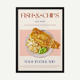 British Fish and Chips Art Print UK — Vintage Warm Wall Art — Kitchen — Wall It All Prints