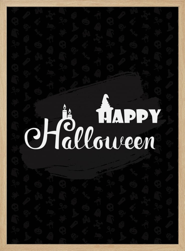 Happy Halloween Greeting Halloween Wall Art Print – Spooky Halloween Poster