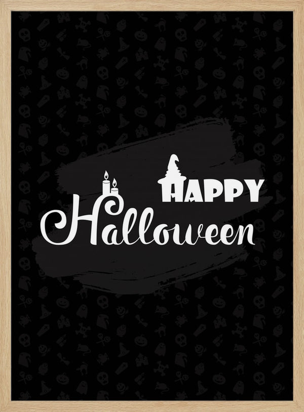Happy Halloween Greeting Halloween Wall Art Print – Spooky Halloween Poster