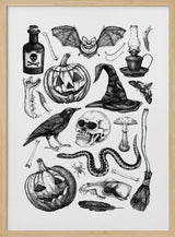 Spooky Halloween Illustration Halloween Wall Art Print – Gothic Occult Halloween Poster