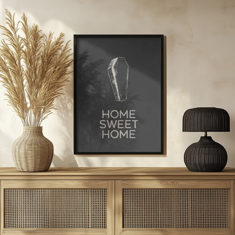 Home Sweet Coffin Halloween Wall Art Print – Funny Halloween Poster