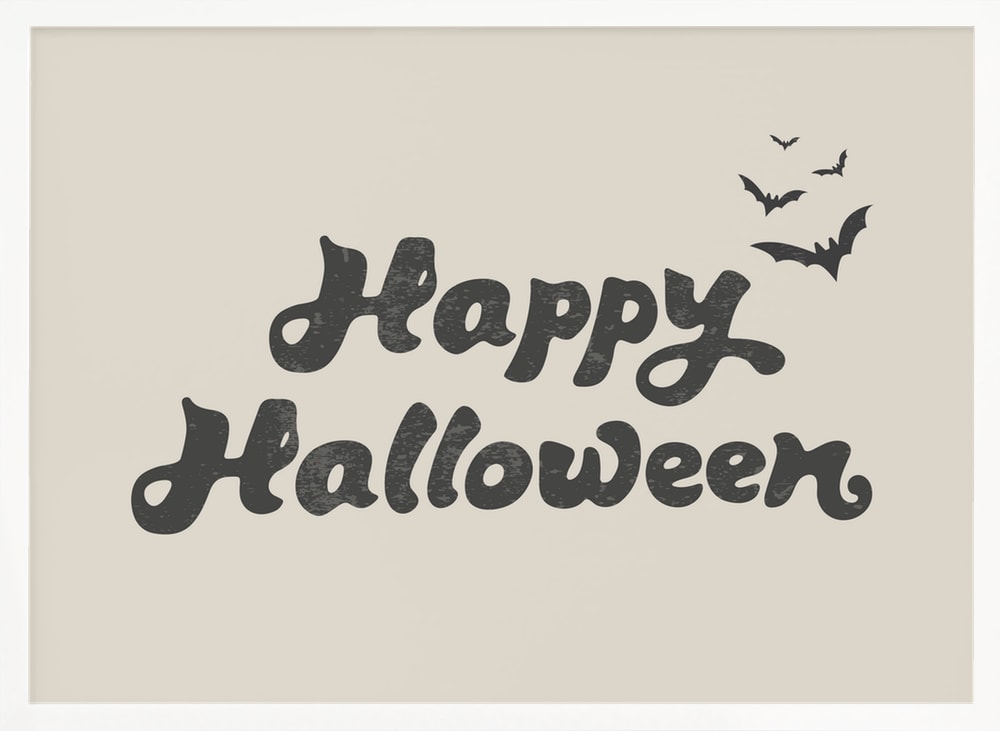 Happy Halloween Bats Halloween Wall Art Print – Spooky Halloween Poster