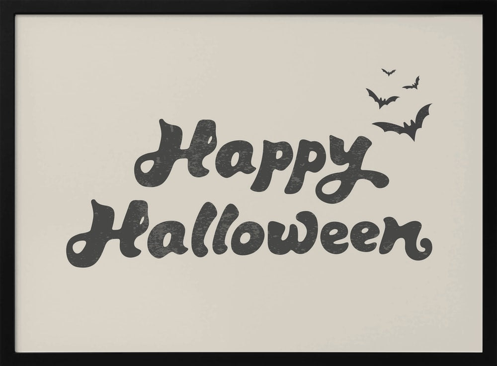 Happy Halloween Bats Halloween Wall Art Print – Spooky Halloween Poster