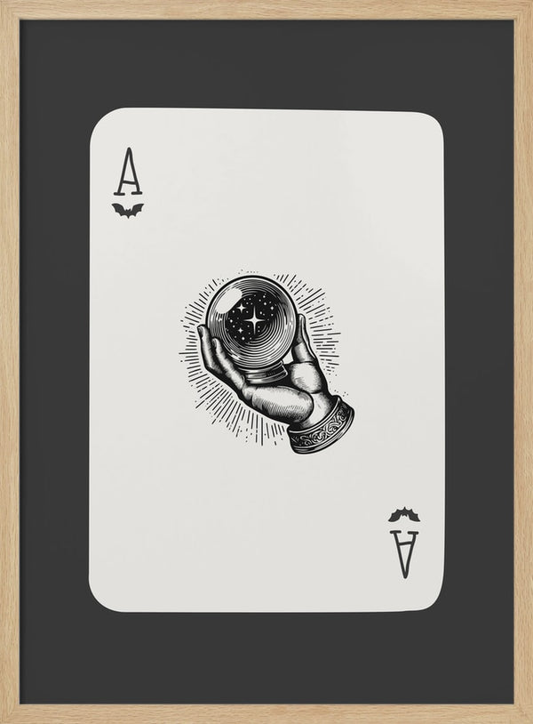 Mystical Crystal Ball Ace Halloween Wall Art Print – Gothic Occult Halloween Poster