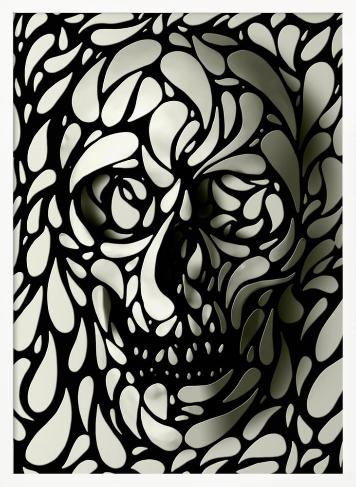 Shadow Skull Forms Halloween Wall Art Print – Minimal Halloween Poster