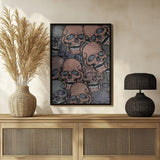 Pile Of Laughing Skulls Halloween Wall Art Print – Gothic Skull Halloween Poster