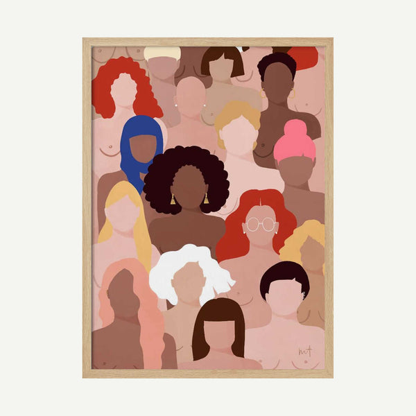 Celebrating Diverse Women Art Print UK — Abstract Vibrant Wall Art — Living Room — Wall It All Prints