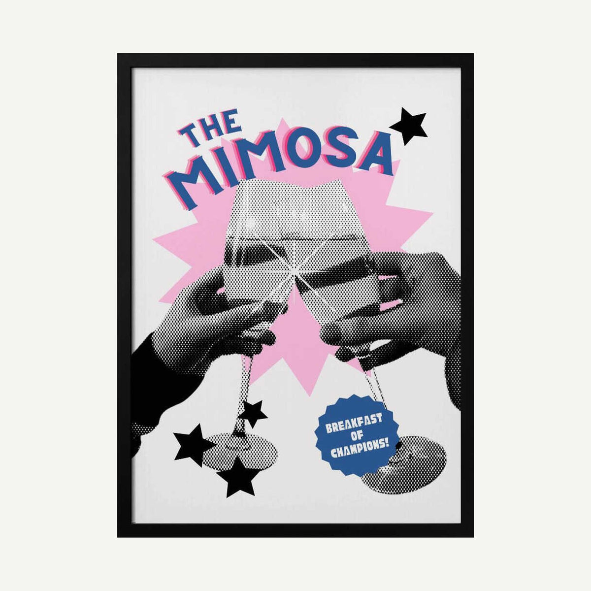 Cheers to Mimosas Art Print UK — Abstract Dark Wall Art — Kitchen — Wall It All Prints