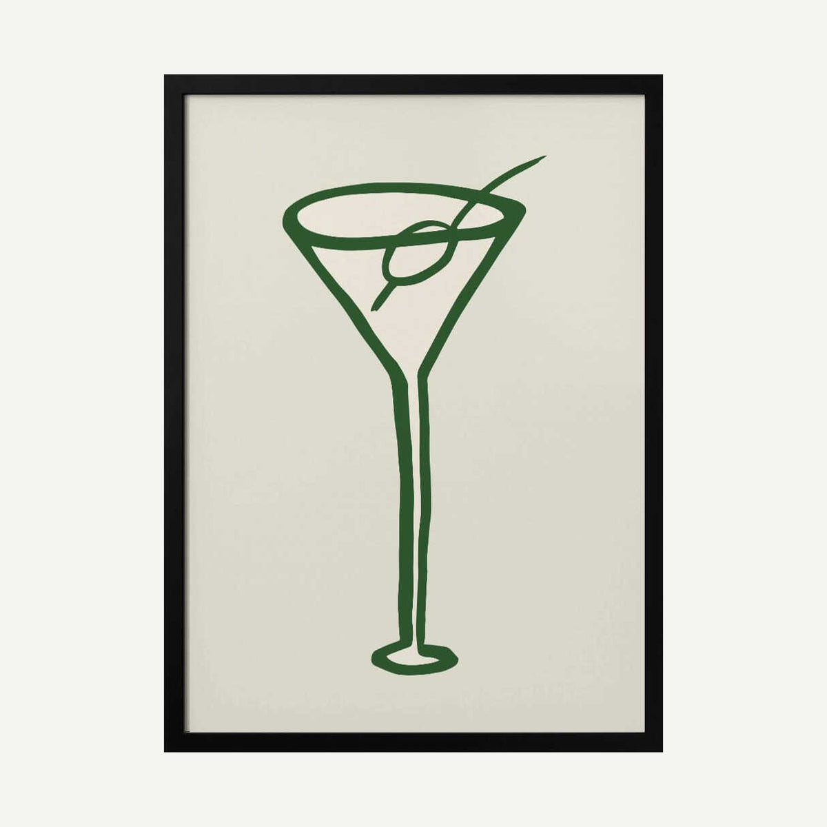 Classic Green Martini Art Print UK — Food Fresh Wall Art — Kitchen — Wall It All Prints