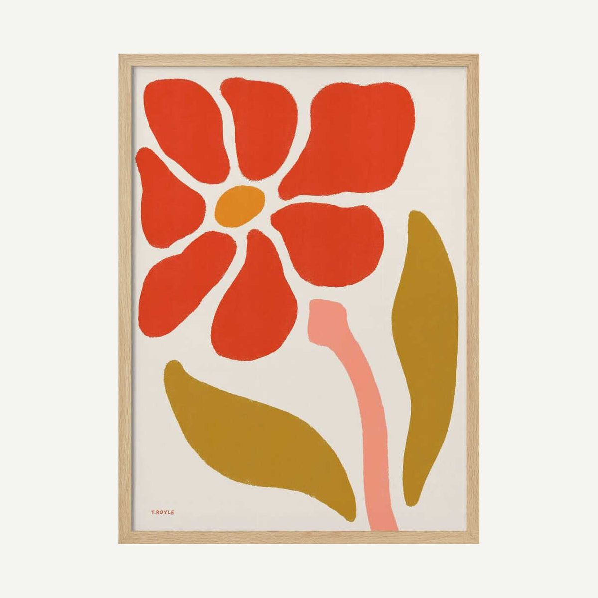 Colorful Retro Flower Art Print UK — Botanical Minimal Wall Art — Office — Wall It All Prints