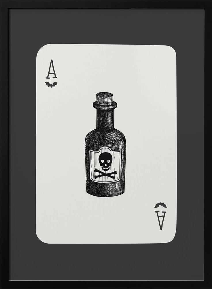 Ace of Poison Card Halloween Wall Art Print – Gothic Occult Halloween Poster