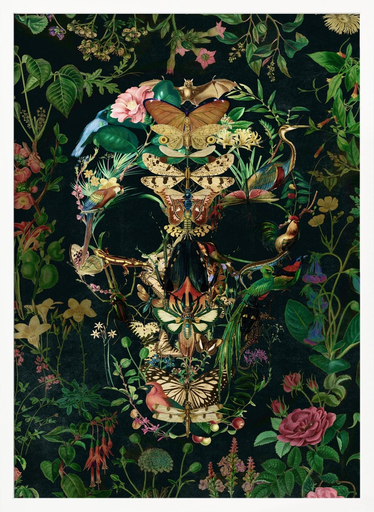 Dark Nature Skull Halloween Wall Art Print – Gothic Skull Halloween Poster