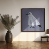 Funny Ghost Bird Halloween Wall Art Print – Cute Kawaii Halloween Poster