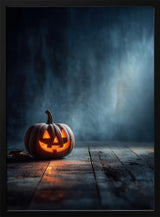 Glowing Jack-O-Lantern Halloween Wall Art Print – Spooky Halloween Poster