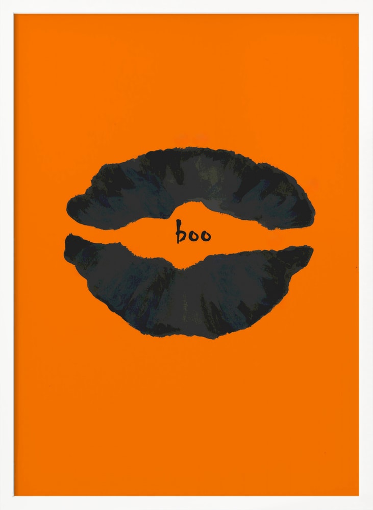 Halloween Boo Lips Halloween Wall Art Print – Cute Kawaii Halloween Poster