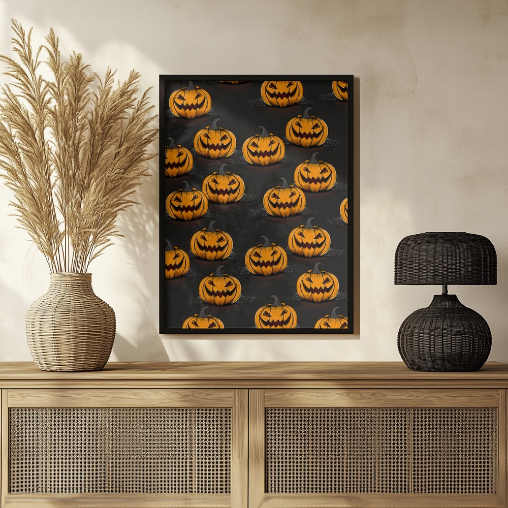 Spooky Halloween Pumpkins Halloween Wall Art Print – Spooky Halloween Poster