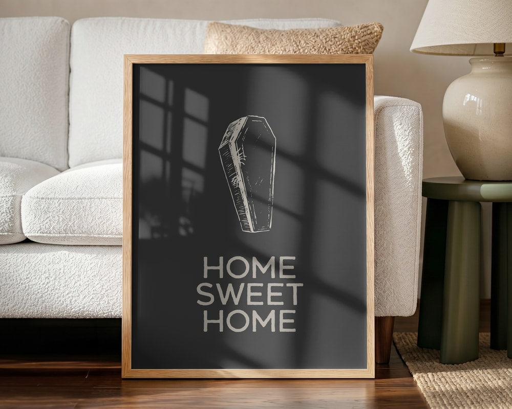 Home Sweet Coffin Halloween Wall Art Print – Funny Halloween Poster