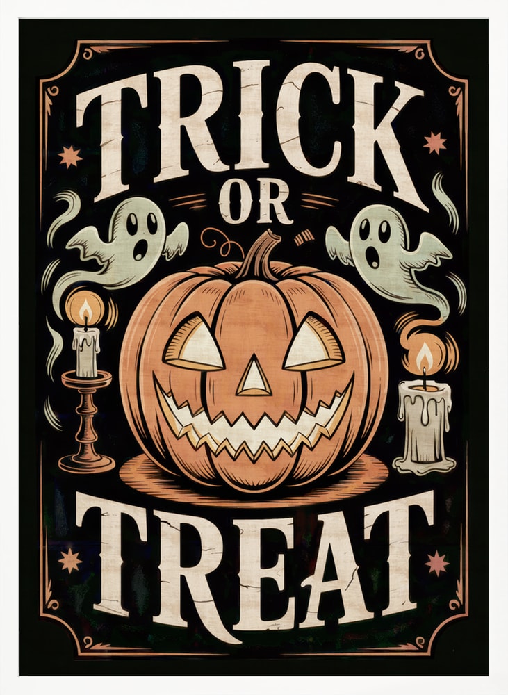 Trick or Treat Halloween Wall Art Print – Spooky Halloween Poster