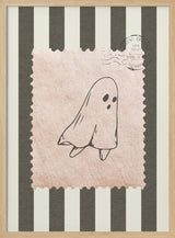 Cute Ghost Stamp Halloween Wall Art Print – Cute Kawaii Halloween Poster
