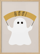 Halloween Boo Ghost Halloween Wall Art Print – Cute Kawaii Halloween Poster