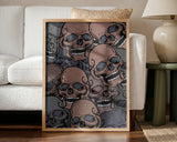 Pile Of Laughing Skulls Halloween Wall Art Print – Gothic Skull Halloween Poster