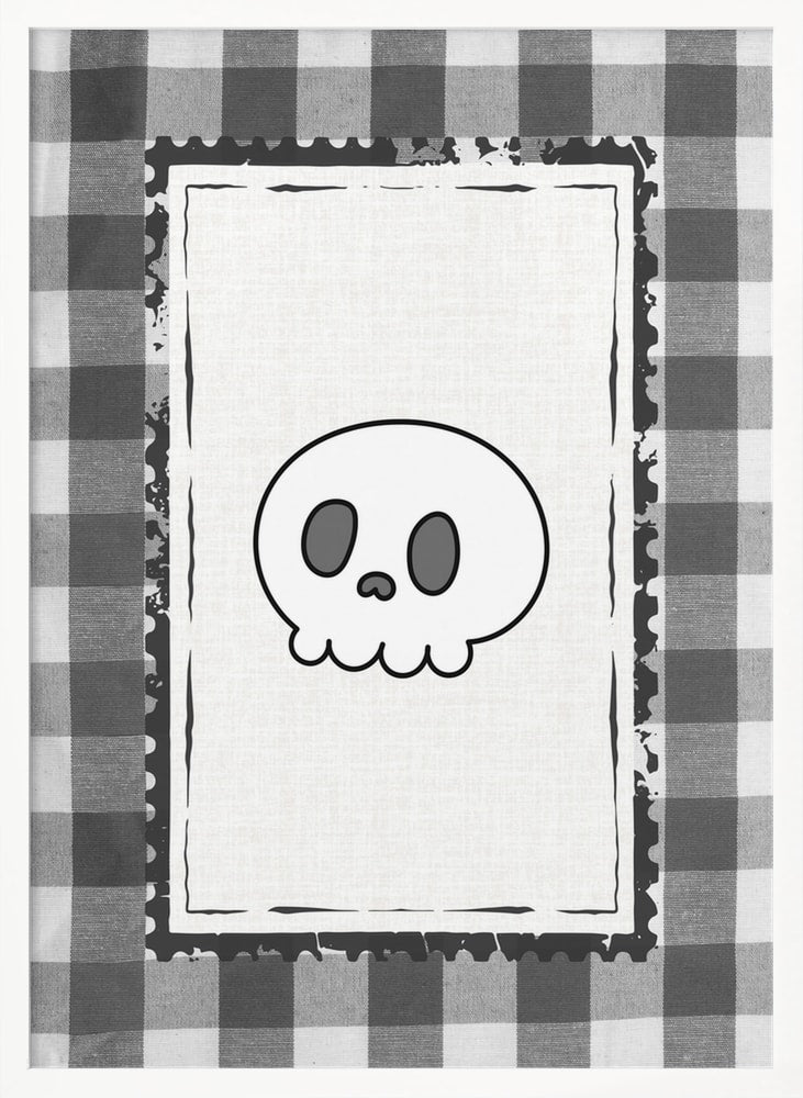 Cute Halloween Skull Halloween Wall Art Print – Cute Kawaii Halloween Poster