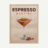 Espresso Martini Cocktail Bar Decor Art Print UK — Dark Moody Dark Wall Art — Kitchen — Wall It All Prints