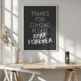Humorous Stay Forever Halloween Wall Art Print – Funny Halloween Poster