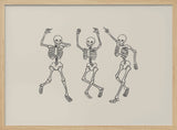 Dancing Skeletons Party Halloween Wall Art Print – Funny Halloween Poster