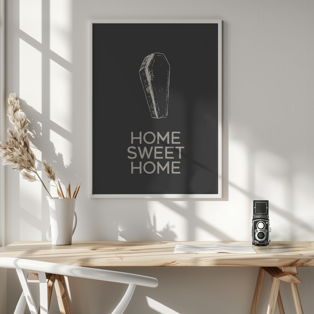 Home Sweet Coffin Halloween Wall Art Print – Funny Halloween Poster