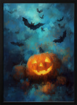 Glowing Pumpkin Halloween Night Halloween Wall Art Print – Spooky Halloween Poster