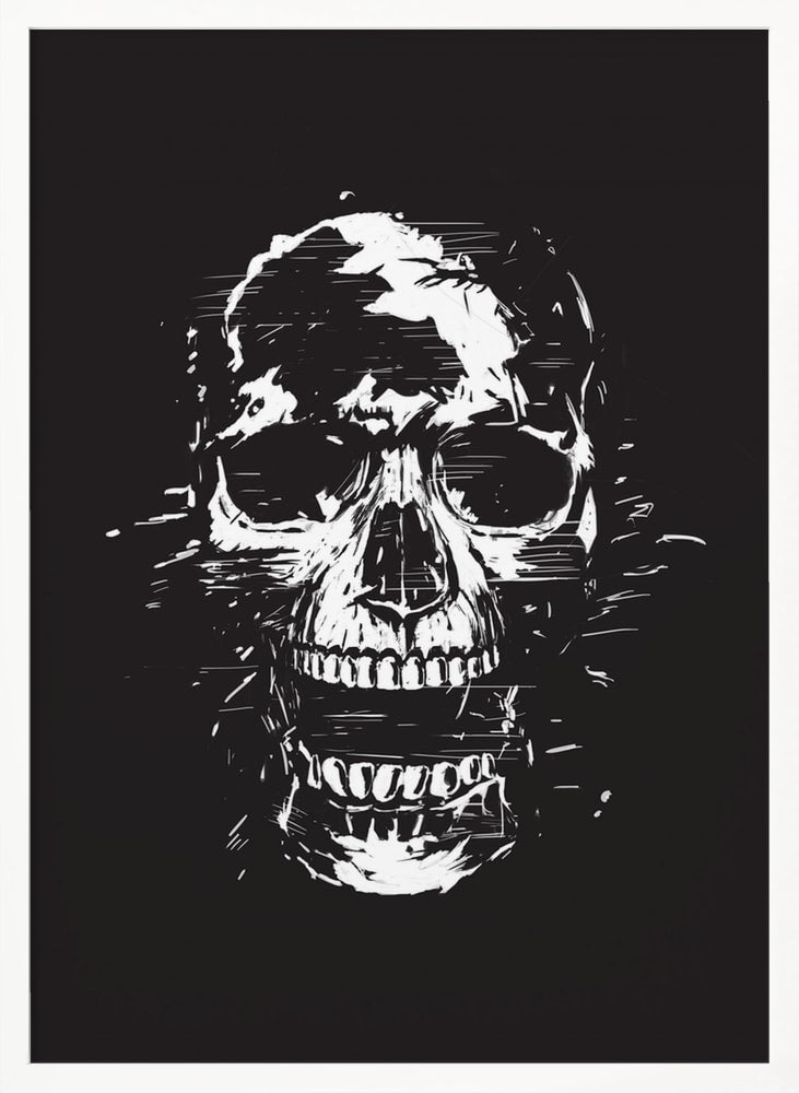 Distressed Grunge Skull Halloween Wall Art Print – Minimal Halloween Poster