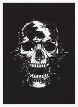 Distressed Grunge Skull Halloween Wall Art Print – Minimal Halloween Poster