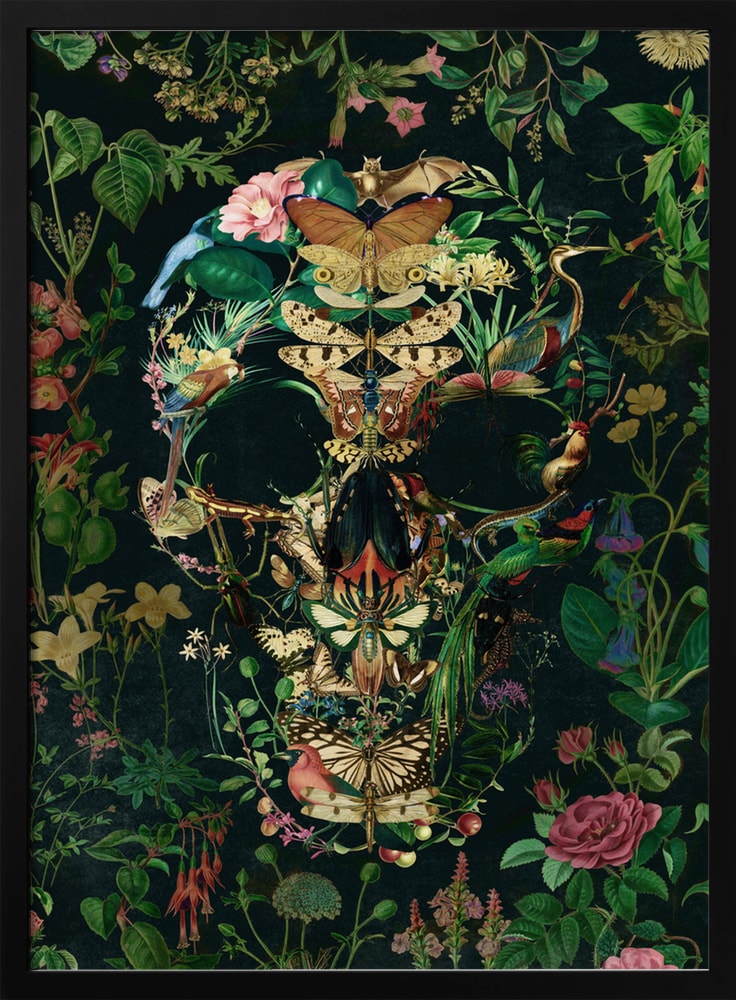 Dark Nature Skull Halloween Wall Art Print – Gothic Skull Halloween Poster