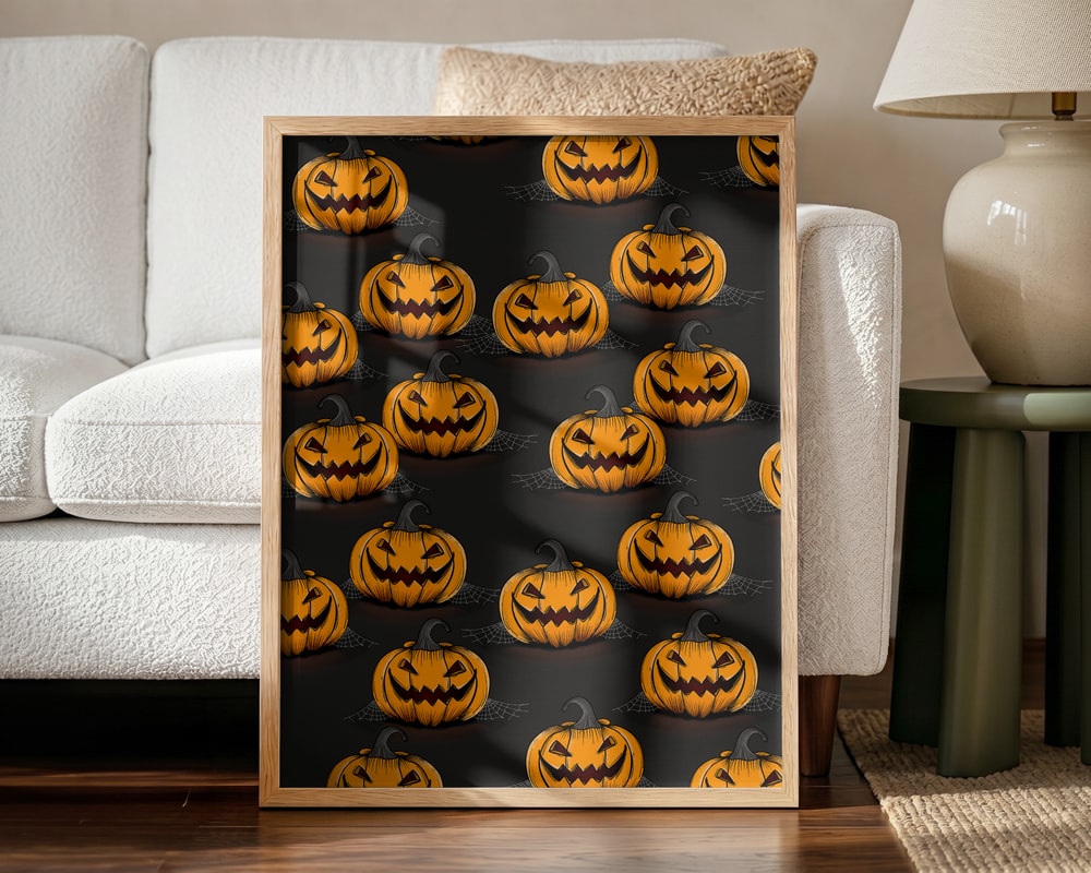 Spooky Halloween Pumpkins Halloween Wall Art Print – Spooky Halloween Poster
