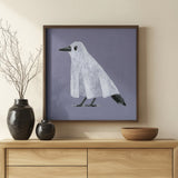 Funny Ghost Bird Halloween Wall Art Print – Cute Kawaii Halloween Poster