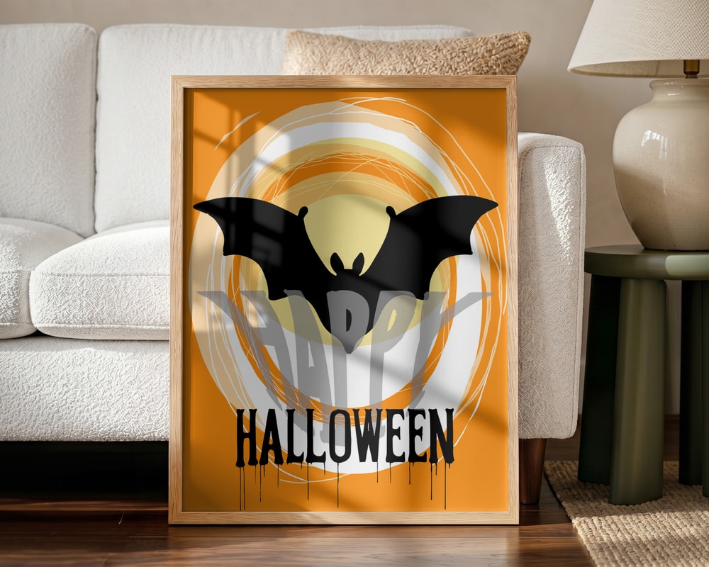 Spooky Halloween Bat Halloween Wall Art Print – Spooky Halloween Poster