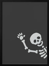 Waving Halloween Skeleton Halloween Wall Art Print – Cute Kawaii Halloween Poster