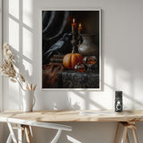 Dark Autumn Still Life Halloween Wall Art Print – Gothic Vintage Halloween Poster